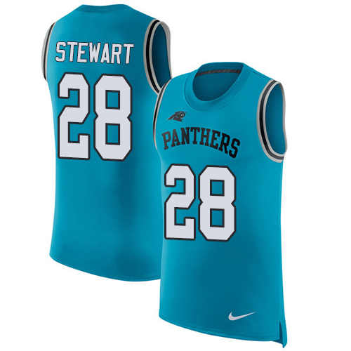 Nike Panthers #28 Jonathan Stewart Blue Alternate Men's Stitched NFL Limited Rush Tank Top Jersey
